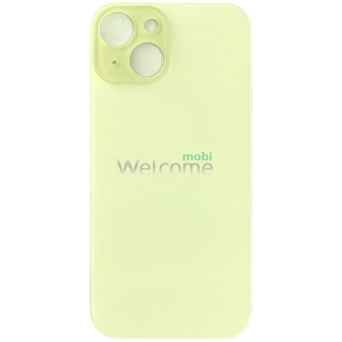 Задня кришка (скло) iPhone 15 Plus yellow (big hole) (оригінал завод)