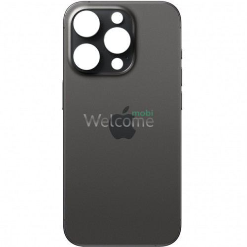 Задняя крышка (стекло) iPhone 15 Pro Max black titanium (big hole) (оригинал завод)