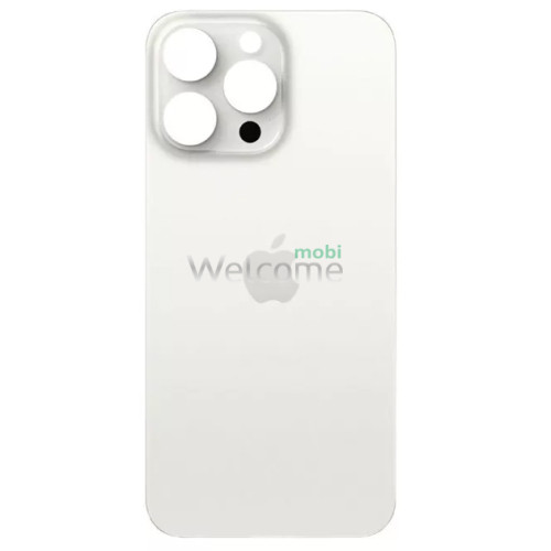 Задняя крышка (стекло) iPhone 15 Pro Max white titanium (big hole) (оригинал завод)