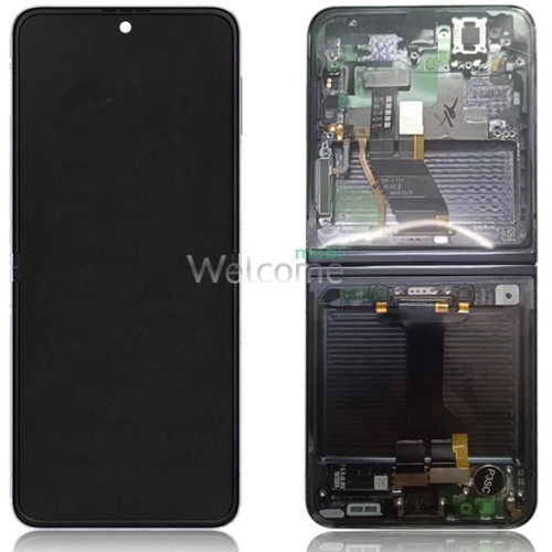 Дисплей Samsung SM-F731 Z Flip 5 5G (2022) в зборі з сенсором та рамкою black service orig (INNER)