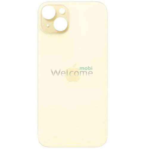 Задня кришка (скло) iPhone 15 yellow (big hole) (оригінал завод)