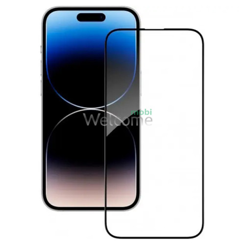 Скло iPhone 15 Pro (0.3 мм, 5D/10D, чорне) ТОП без упаковки