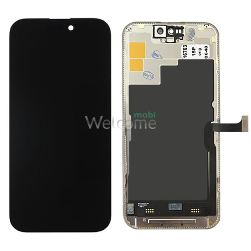Дисплей iPhone 15 Pro в сборе с сенсором и рамкой black (оригинал завод)