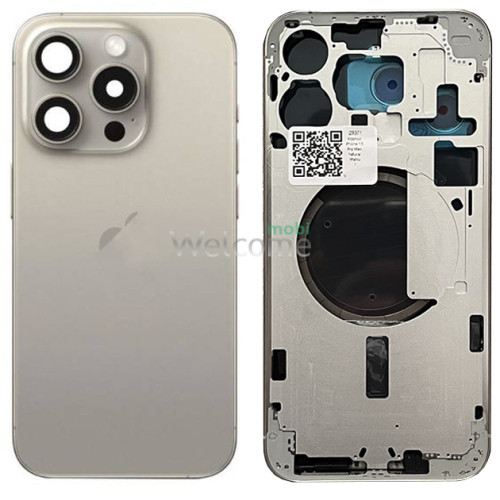 Корпус iPhone 15 Pro Max natural titanium (оригинал) А+