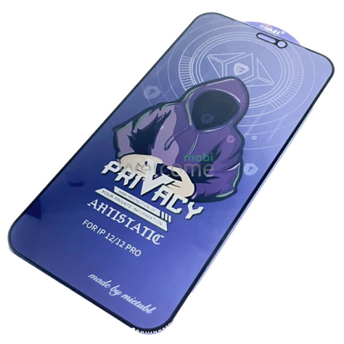 Стекло iPhone 12,12 Pro 6.1 Mietubl Privacy (антишпион) черное, без упаковки