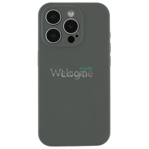 Silicone case for iPhone 15 Pro Max (15) Dark Grey (закрытый низ)
