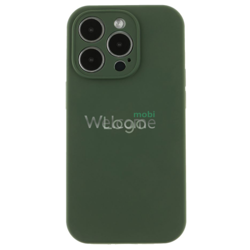 Silicone case for iPhone 15 Pro Max (71) Dark Green (закрытый низ)