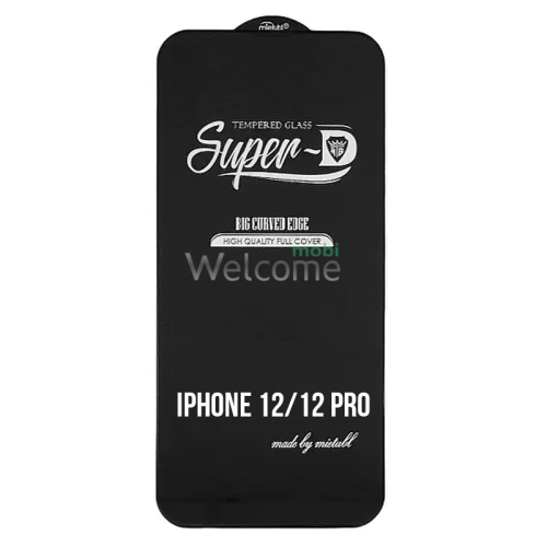Стекло iPhone 12,12 Pro 6.1 Mietubl Super-D черное, без упаковки