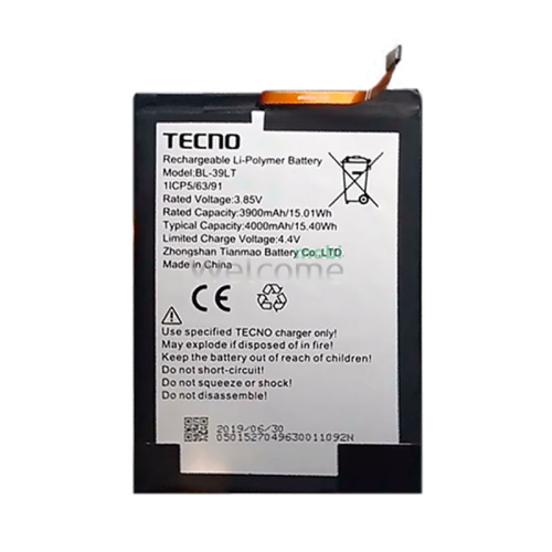 АКБ Tecno Spark 4 (KC2,KC8),Camon 12 (CC7),Camon 12 Air (BL-39LT) (оригинал 100%, тех. упаковка)