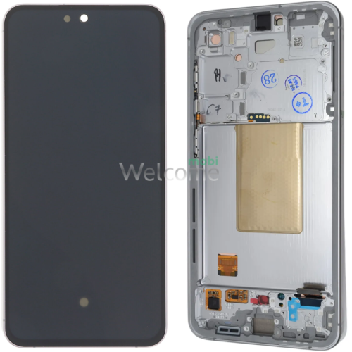 Дисплей Samsung SM-S721 Galaxy S24 FE 5G (2024) в сборе с сенсором и рамкой Silver service orig
