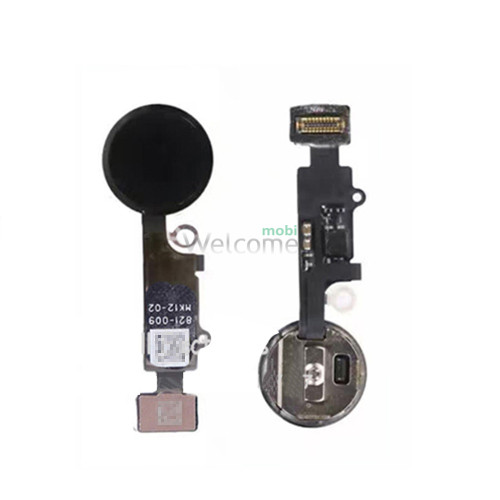 Шлейф iPhone 7/iPhone 7 Plus кнопки Home (меню) black, з пластиком