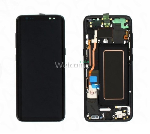 Дисплей Samsung SM-G950FD Galaxy S8 в зборі з сенсором та рамкою Midnight Black service orig