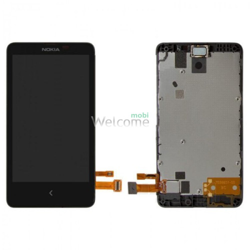 Дисплей Nokia X Dual Sim в зборі з сенсором та рамкою black 