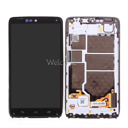 Дисплей Motorola XT1254 Droid Turbo в зборі з сенсором та рамкою black 