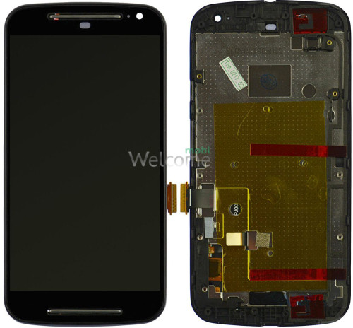 Дисплей Motorola XT1062 Moto G2/XT1063/XT1064/XT1068 в зборі з сенсором та рамкою black