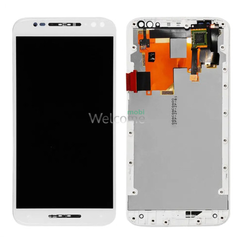 Дисплей Motorola XT1572 Moto X Style в зборі з сенсором та рамкою white 