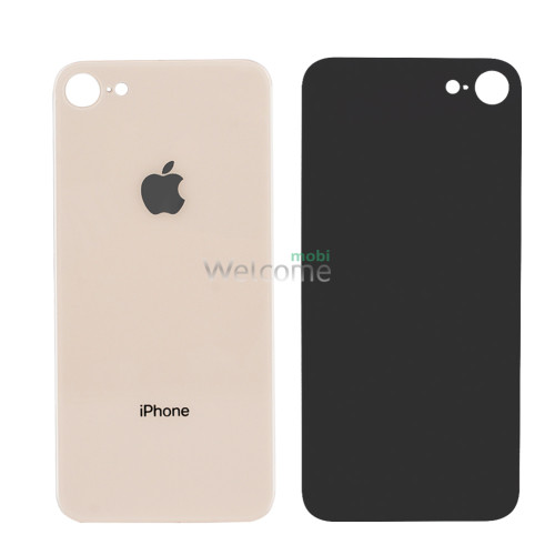 Задняя крышка (стекло) iPhone 8 gold (big hole)