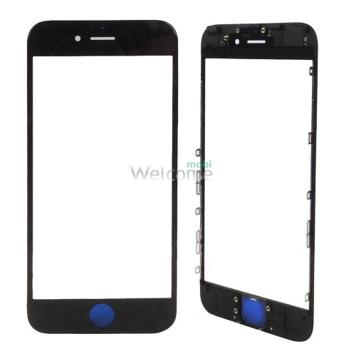 Скло корпусу iPhone 7 Plus з OCA-плівкою та рамкою black