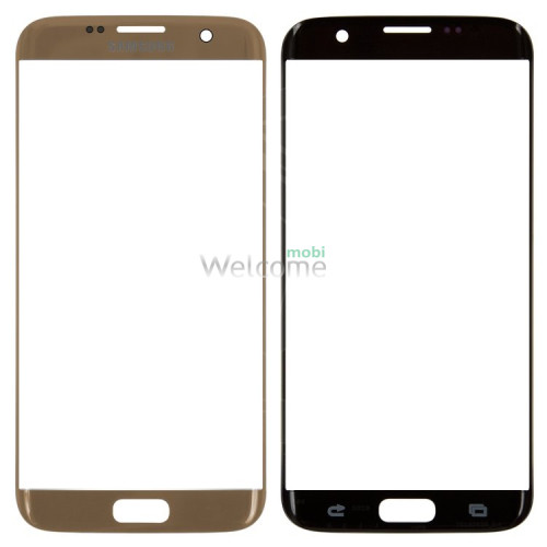 Скло корпусу Samsung G935 Galaxy S7 Edge gold