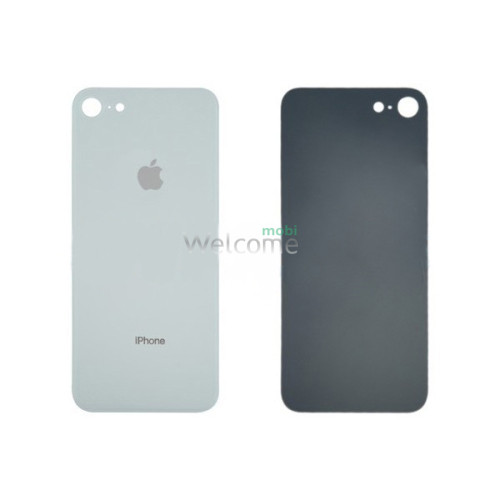 Задняя крышка (стекло) iPhone 8 silver (big hole)
